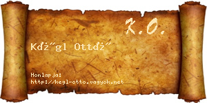 Kégl Ottó névjegykártya