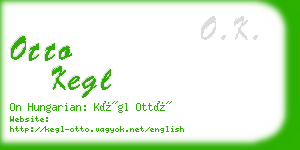 otto kegl business card